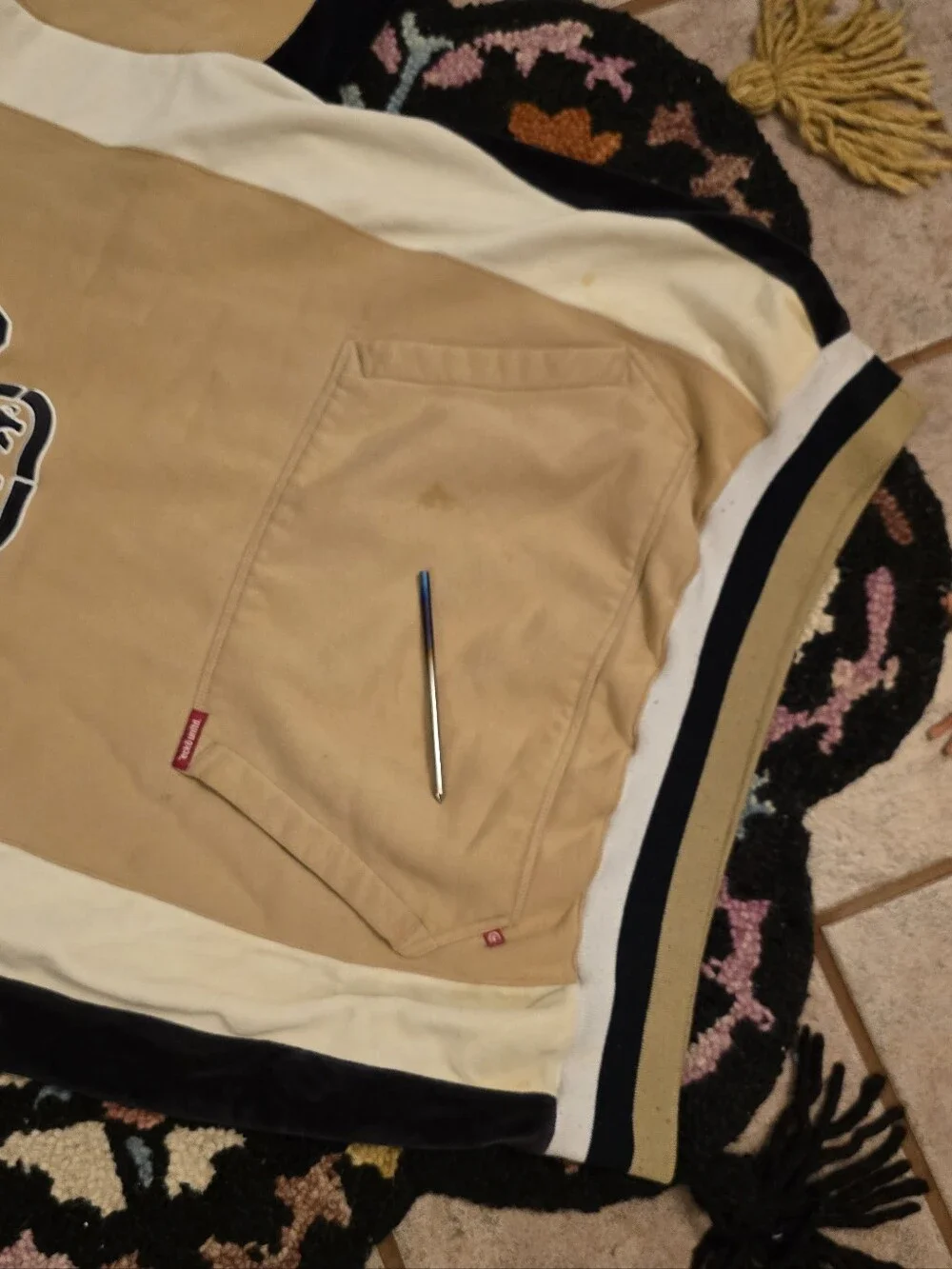🔥🔥Y2K ECKO Unltd Tan Colorblock Hoodie with Navy & Cream Accents🔥🔥Size XXL